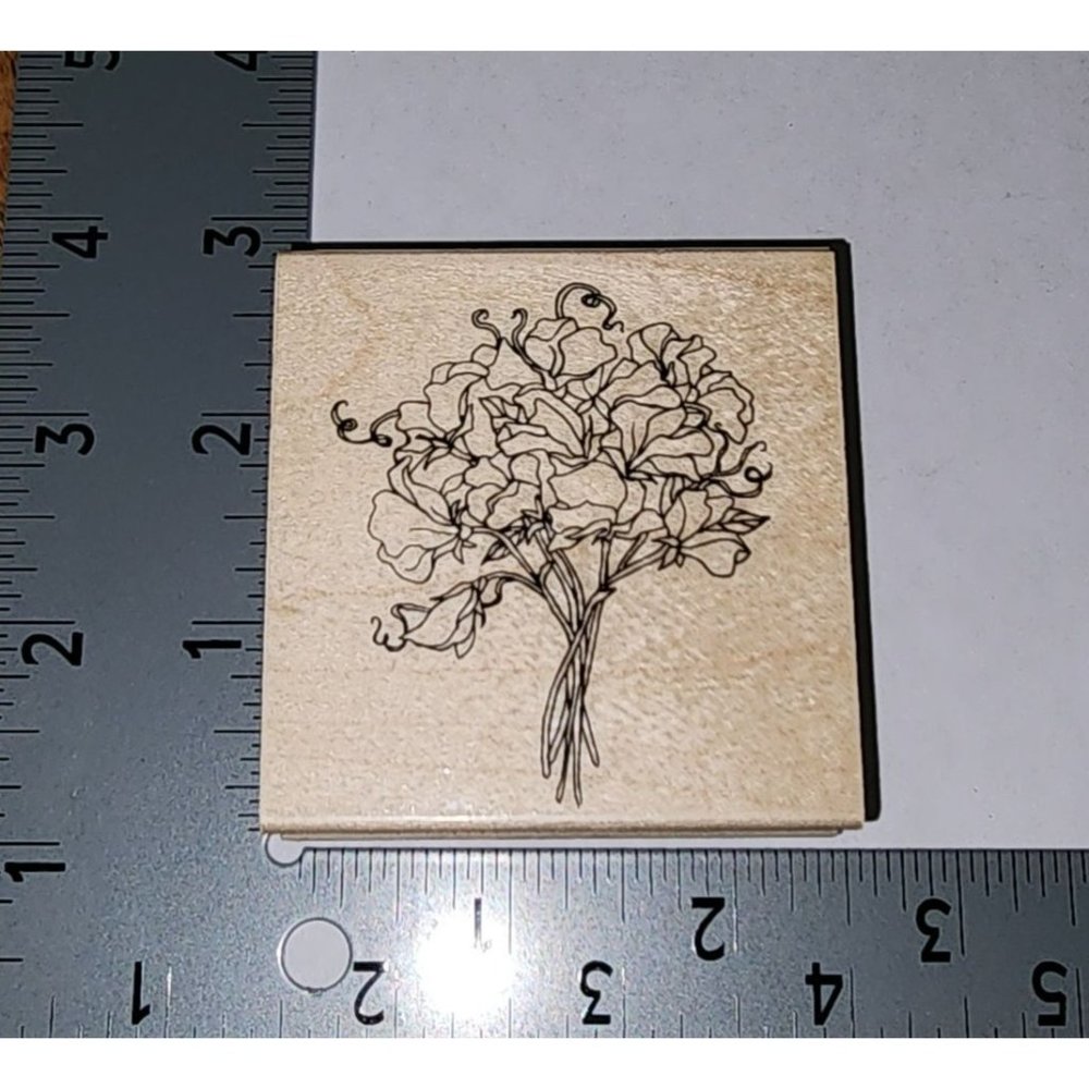 Hero Arts F6421 Sweetpea Bouquet Floral Wooden Rubber Stamps Scrapbook Flowers